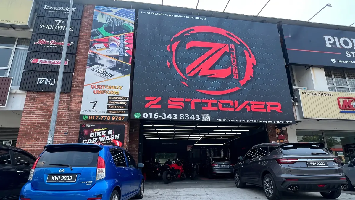 Z-Sticker vehicle wrapping shop front view in Klang, Selangor