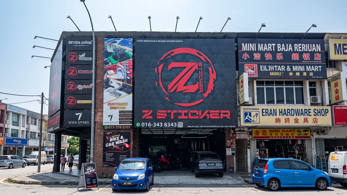 Z-Sticker shop and neighbouring shoplots in Taman Sentosa, Klang