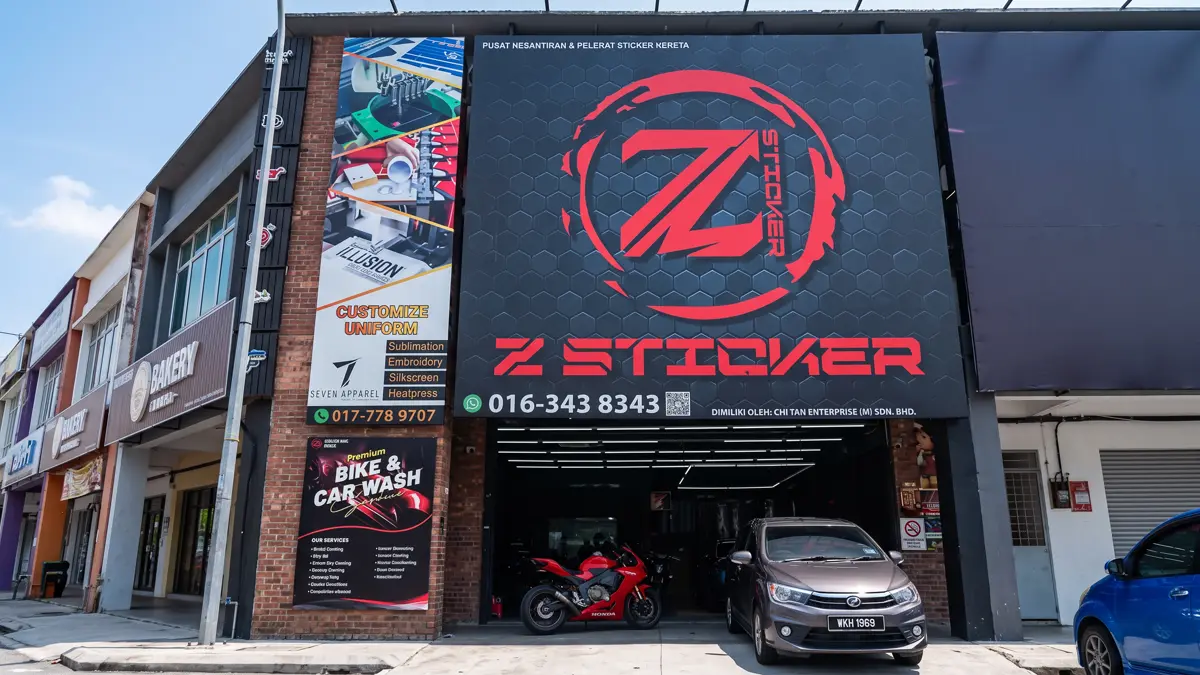 Z-Sticker car wrap shop storefront in Taman Sentosa, Klang