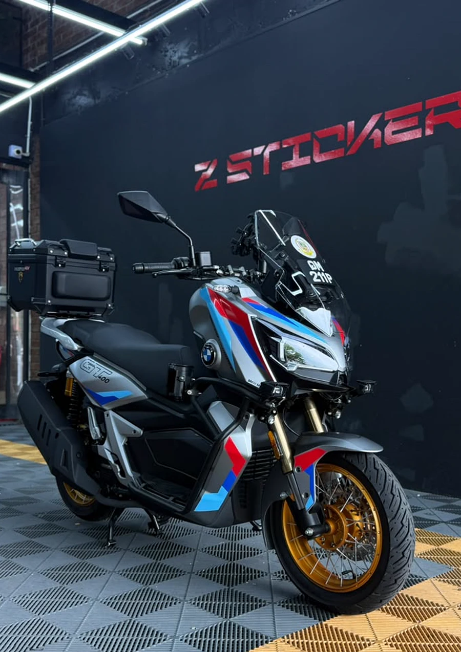 Wrapped BMW sport-touring motorcycle by Z-Sticker