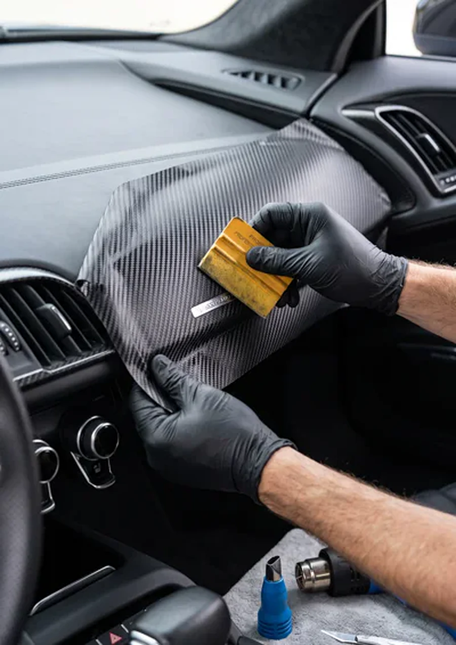 Car interior trim wrap detail in Klang