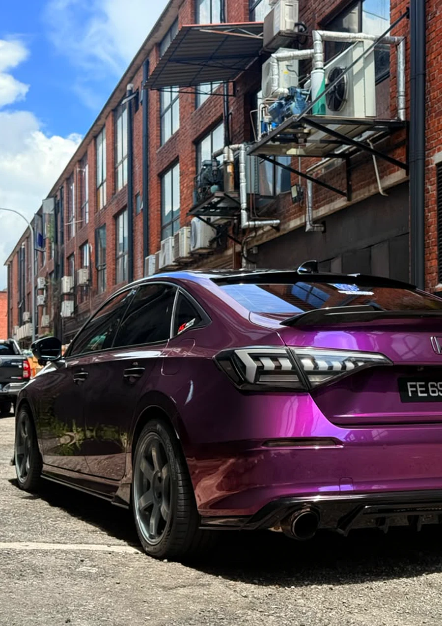 Chrome purple full colour-change wrap on a Honda Accord by Z-Sticker
