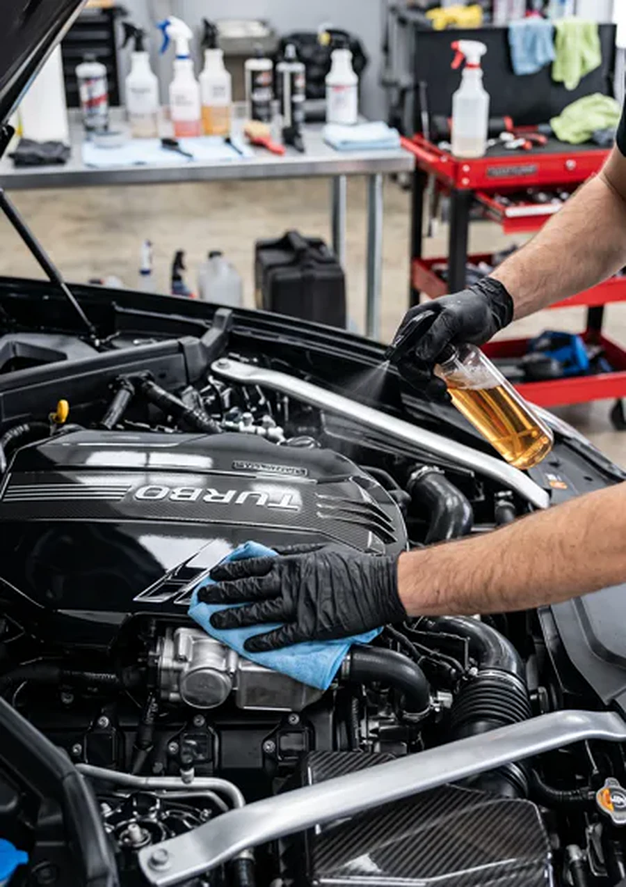 Engine bay detailing in Klang