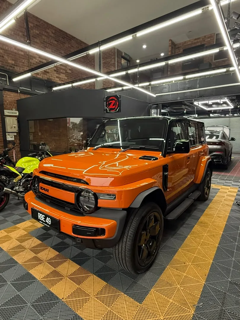 Matte orange full wrap on a Ford Bronco by Z-Sticker, Selangor