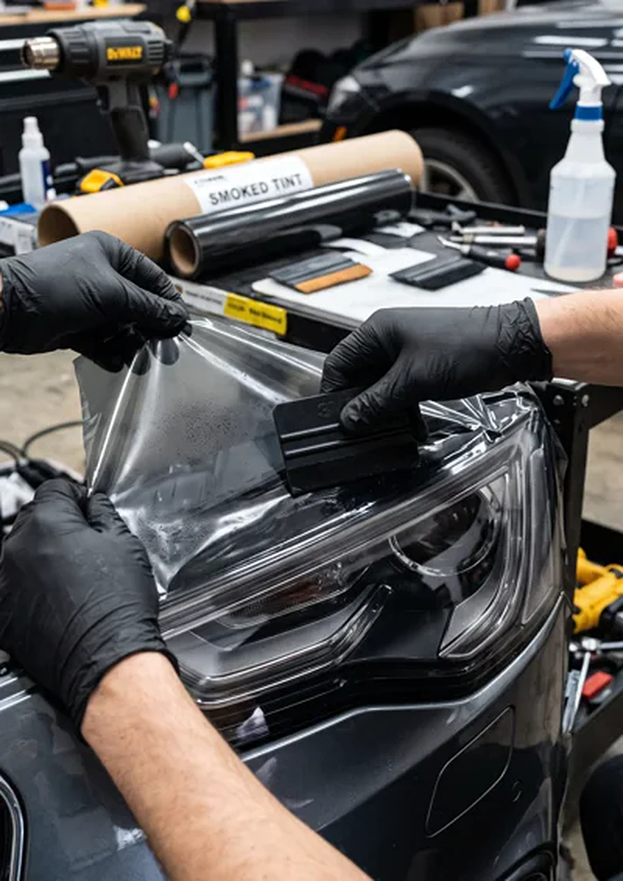 Smoked headlight tint in Klang