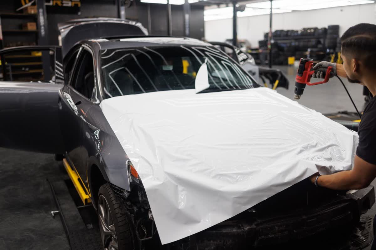 Final reveal of a freshly wrapped car